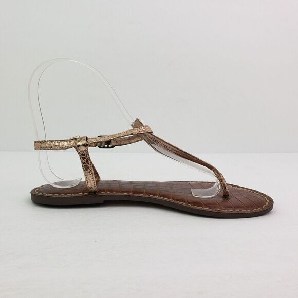 Sam Edelman Gigi Womens Size 4 Rose Gold Animal Print Thong Strap Buckled Sandal - Picture 3 of 12